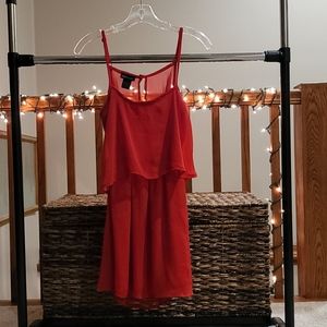 Red layered dress